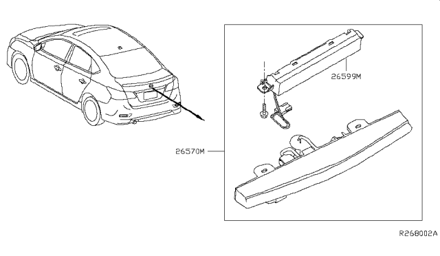 2013 Nissan Sentra Housing Stop Lamp Diagram for 26599-3SG6A