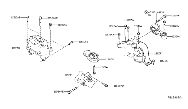 2018 Nissan Sentra Engine & Transmission Mounting Diagram 2