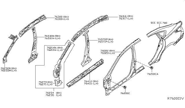 2013 Nissan Sentra Body Side Panel Diagram 1