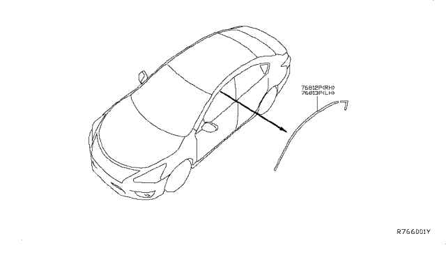 2014 Nissan Sentra Body Side Molding Diagram