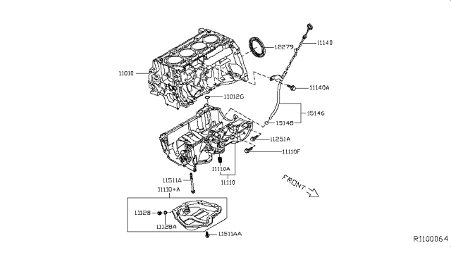 2013 Nissan Sentra Cylinder Block & Oil Pan Diagram 2