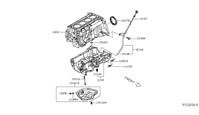 2016 Nissan Sentra Cylinder Block & Oil Pan Diagram 4