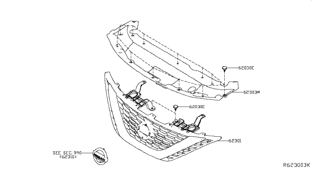 2016 Nissan Sentra Front Grille Diagram 2