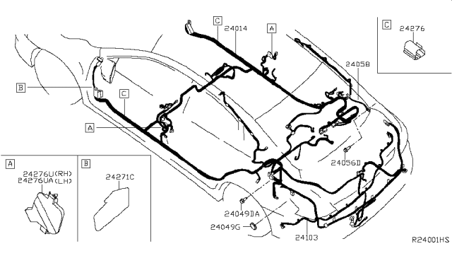 2017 Nissan Sentra Harness-Body Diagram for 24014-5UD2B