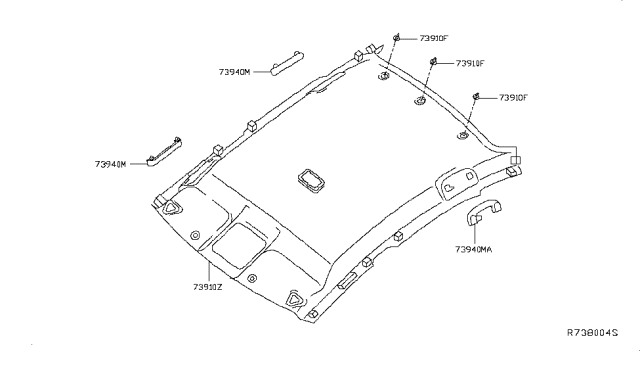 2014 Nissan Sentra Roof Trimming Diagram 1