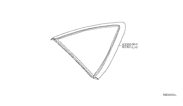 2018 Nissan Sentra Glass Assy-Quarter Window,LH Diagram for 83301-3SG0A