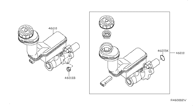 2013 Nissan Sentra Cylinder Assy-Brake Master Diagram for 46010-3SG1A