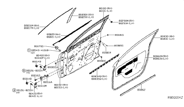 2015 Nissan Sentra Clip Diagram for 80897-3RA0A