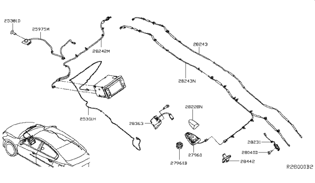 2014 Nissan Sentra Cover Antenna Base Diagram for 28228-3RA0C