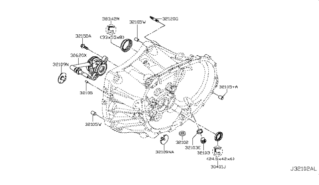 2017 Nissan Sentra Transmission Case & Clutch Release Diagram 2