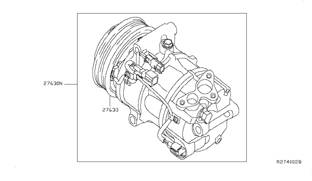 2015 Nissan Sentra Compressor-Air Conditioner Diagram for 92600-3SH1A