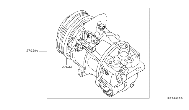 2016 Nissan Sentra Compressor-Air Conditioner Diagram for 92600-3SH1B