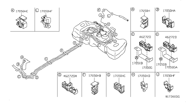 2019 Nissan Sentra Clip Diagram for 17571-3SG0A