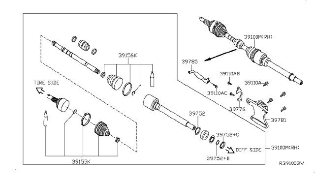 2018 Nissan Sentra Front Drive Shaft (FF) Diagram 1