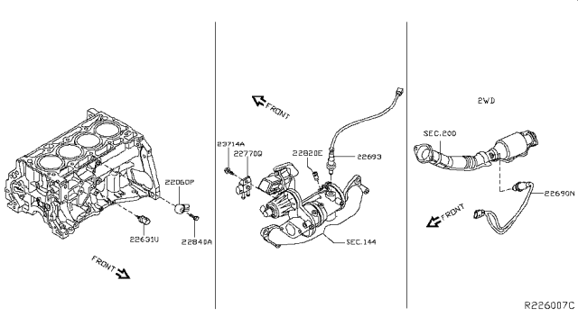 2017 Nissan Sentra Plug Diagram for 14052-BV80A