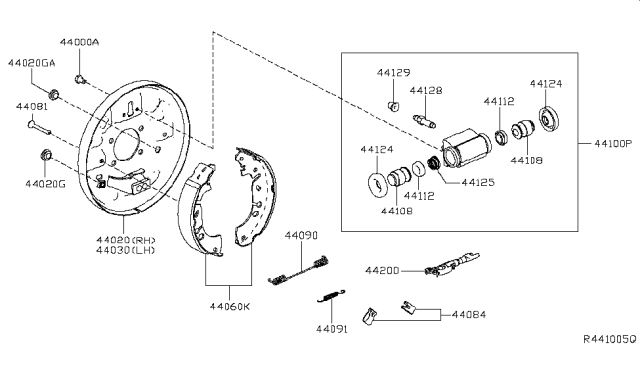 2015 Nissan Sentra Cylinder Rear Wheel Diagram for 44100-3SG0A