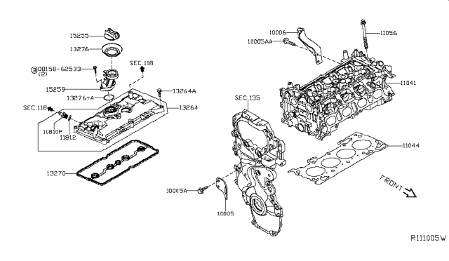 2017 Nissan Sentra Cylinder Head & Rocker Cover Diagram 4