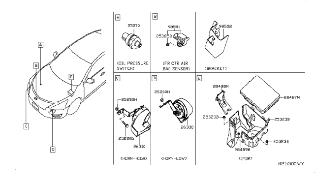 2017 Nissan Sentra Horn Assy-Electric Low Diagram for 25620-4AF0A