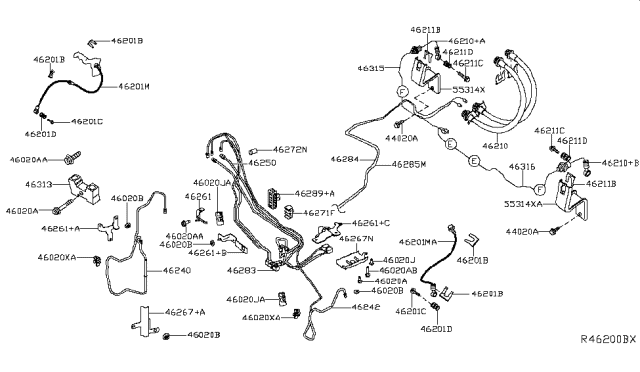 2019 Nissan Sentra Clip-Tube,Brake Diagram for 46271-17V00