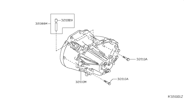 2018 Nissan Sentra Manual Transmission, Transaxle & Fitting Diagram 1