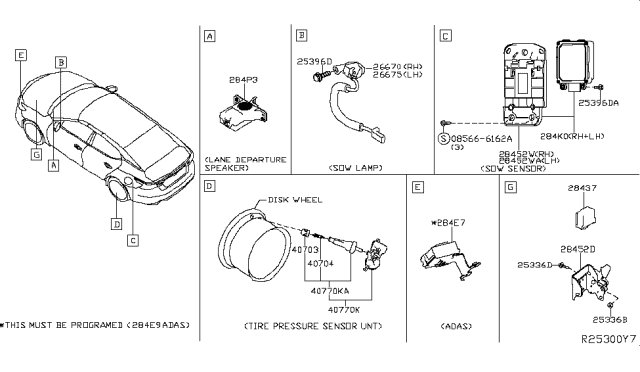 2016 Nissan Sentra Tpms Tire Pressure Monitoring Sensor Diagram for 40770-3AN1D