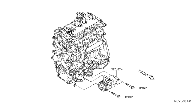 2018 Nissan Sentra Compressor Mounting & Fitting Diagram 1