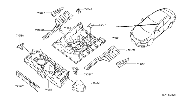 2017 Nissan Sentra Floor Panel (Rear) Diagram