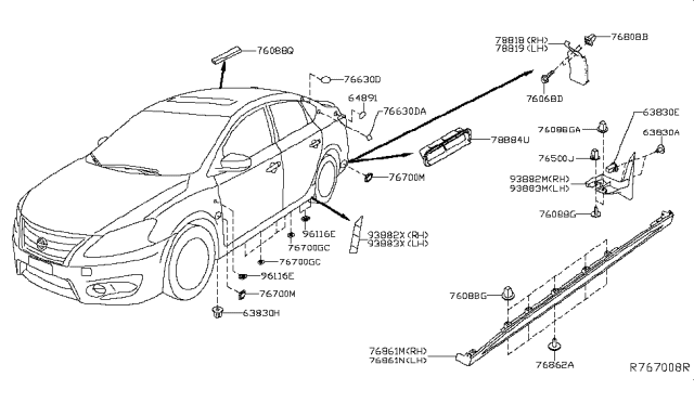 2018 Nissan Sentra Body Side Fitting Diagram 2
