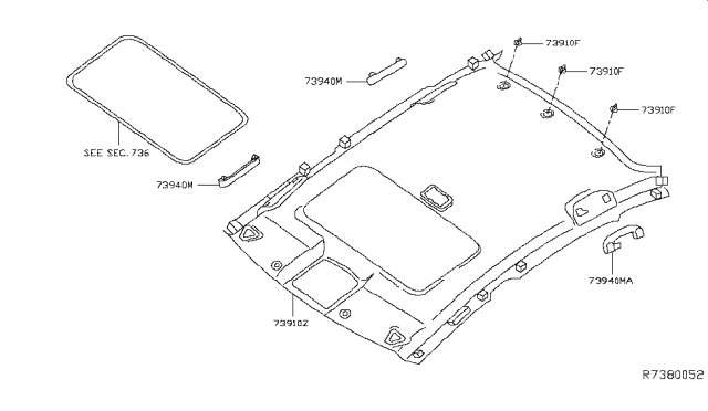 2018 Nissan Sentra Clip Diagram for 73998-4AF4B