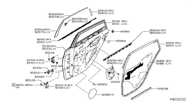 2015 Nissan Sentra Door Rear RH Diagram for H2100-9AMMA