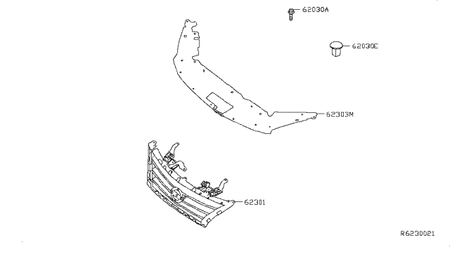 2016 Nissan Sentra Radiator Grille-Upper Diagram for 62322-3YU0A