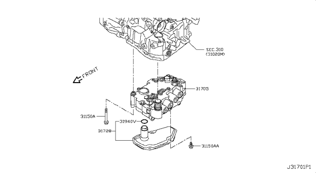 2015 Nissan Sentra Control Valve (ATM) Diagram