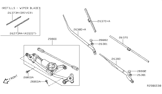 2014 Nissan Sentra Windshield Wiper Diagram 2