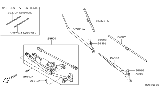 2019 Nissan Sentra Windshield Wiper Diagram