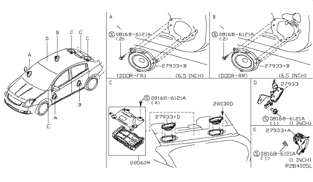 2019 Nissan Sentra Amp Assembly-Speaker Diagram for 28060-3SG0B