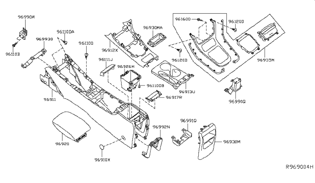 2014 Nissan Sentra Console Box Diagram 1