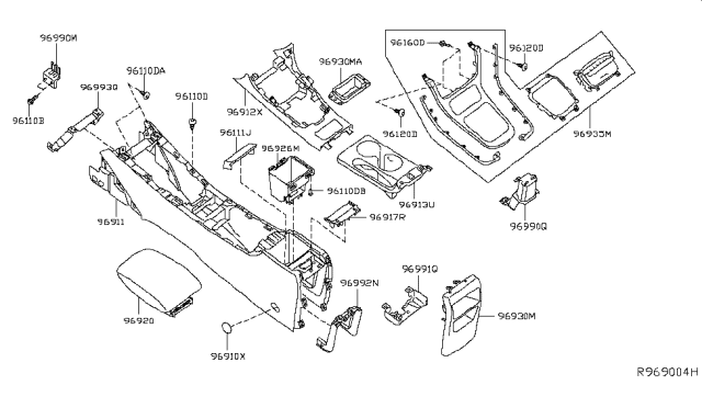 2013 Nissan Sentra Console Box Diagram 1