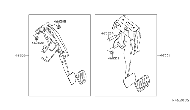 2019 Nissan Sentra Brake & Clutch Pedal Diagram 1