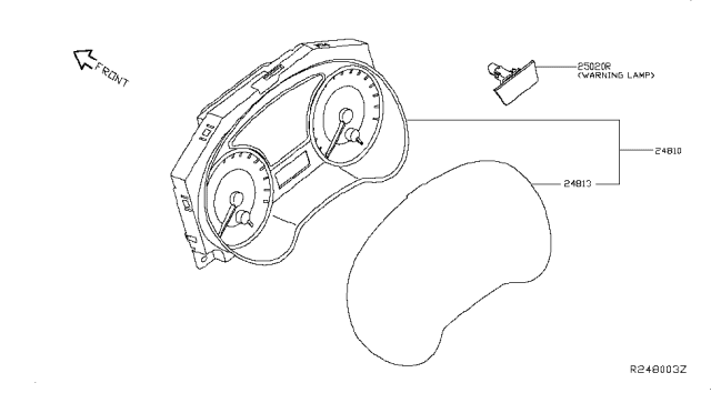 2015 Nissan Sentra Speedometer Instrument Cluster Diagram for 24810-3SG0A