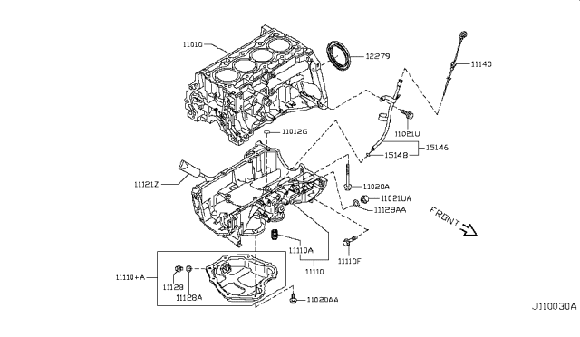 2016 Nissan Sentra Pan Assy-Oil Diagram for 11110-3RC0A