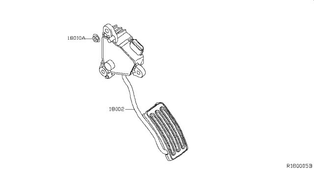 2016 Nissan Sentra Lever Complete - Accelerator, W/DRUM Diagram for 18002-3RA0A