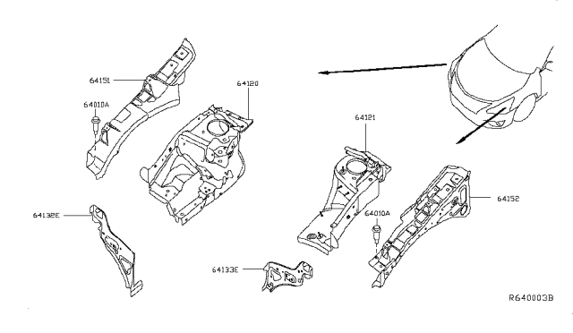 2014 Nissan Sentra Hood Ledge & Fitting Diagram 1
