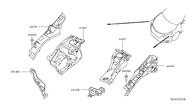 2017 Nissan Sentra Hood Ledge & Fitting Diagram 1