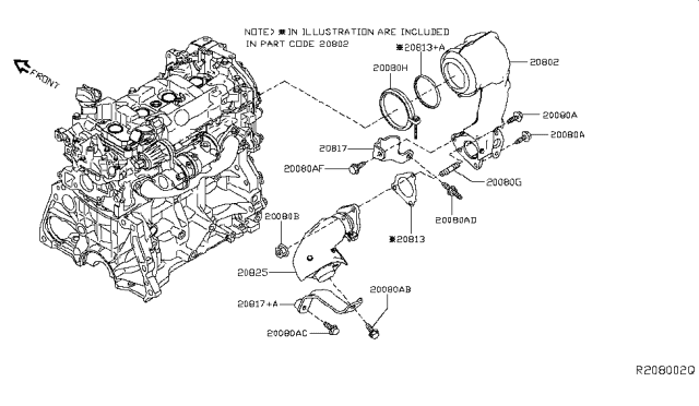 2018 Nissan Sentra Three Way Catalytic Converter Diagram for 208A2-BV90A