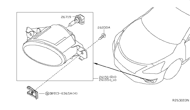 2015 Nissan Sentra Fog,Daytime Running & Driving Lamp Diagram 1