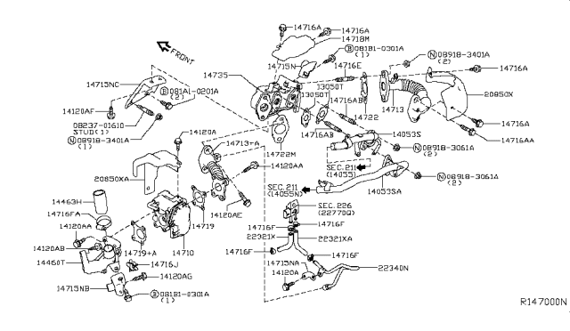 2017 Nissan Sentra EGR Parts Diagram