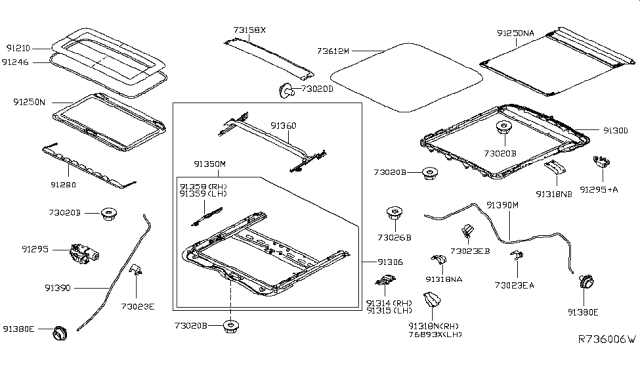 2017 Nissan Pathfinder Sun Roof Parts Diagram 1