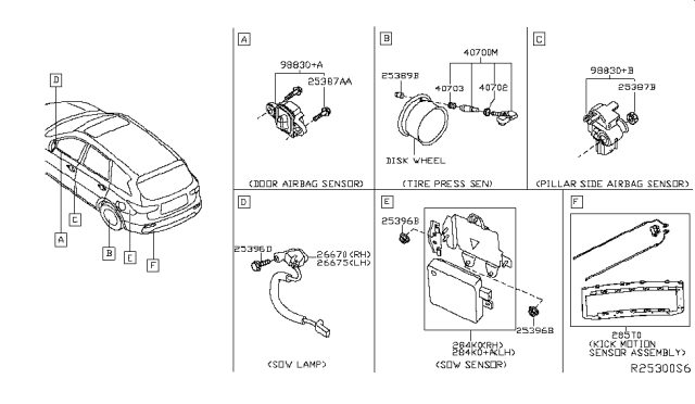 2018 Nissan Pathfinder Lamp-SOW,LH Diagram for 26675-1LA0A