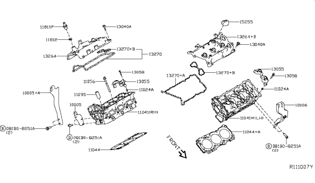 2018 Nissan Pathfinder Cylinder Head & Rocker Cover Diagram 1