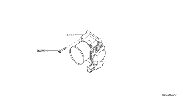 2019 Nissan Pathfinder Throttle Chamber Assembly Diagram for 16119-9NT0A